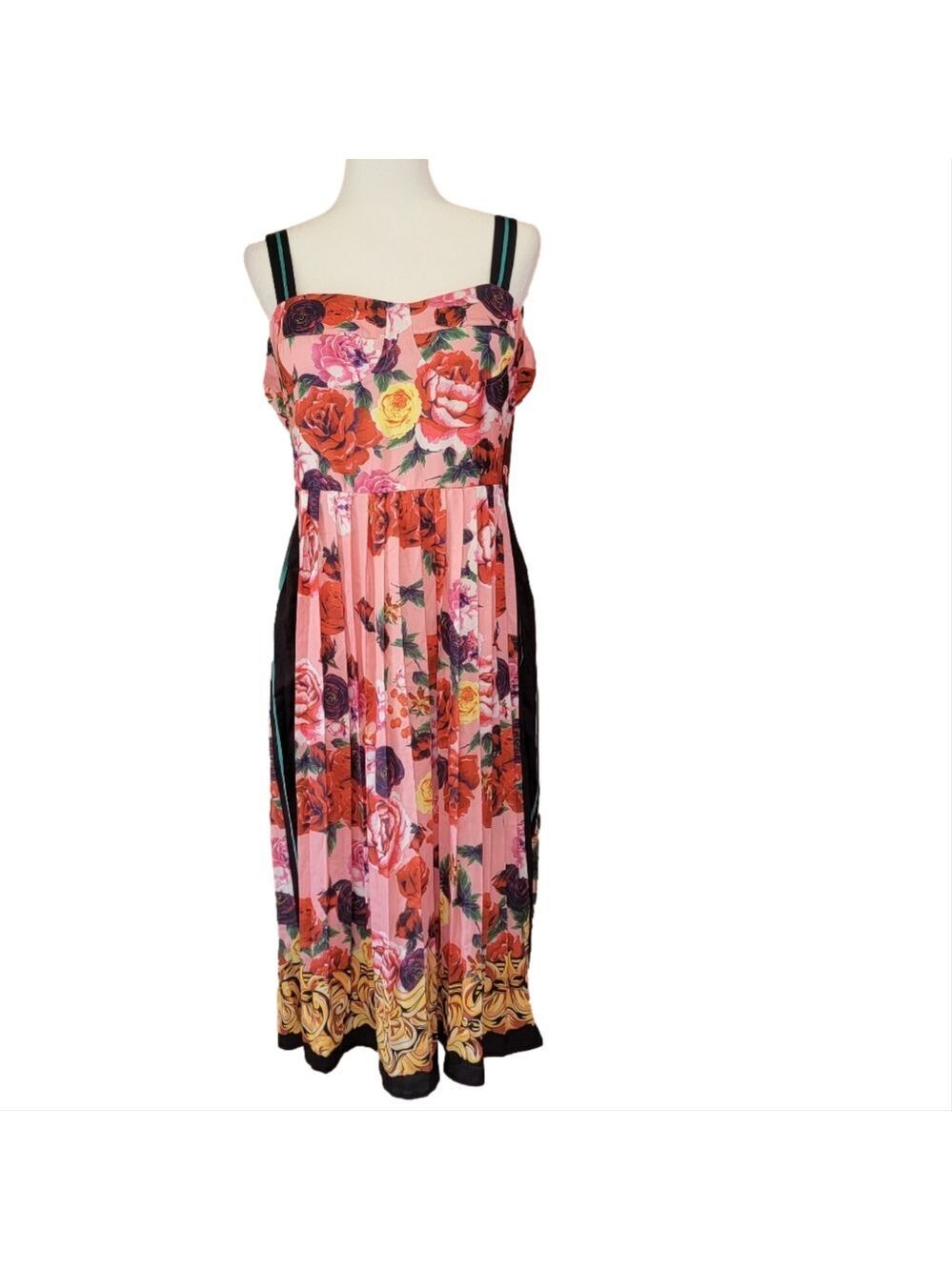 Dalia MacPhee Multicolor Patterned Floral Bustier Dress Size Large NWT